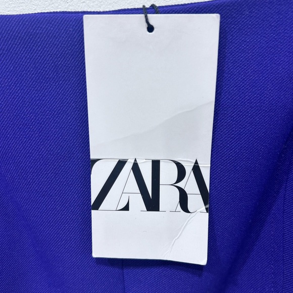 Zara Women's Purple Long Sleeve Top Square Neck Crop Top Size S NWT - Picture 4 of 6